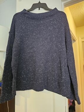 4/$25 LOFT Navy Speckled Cowlneck Sweater